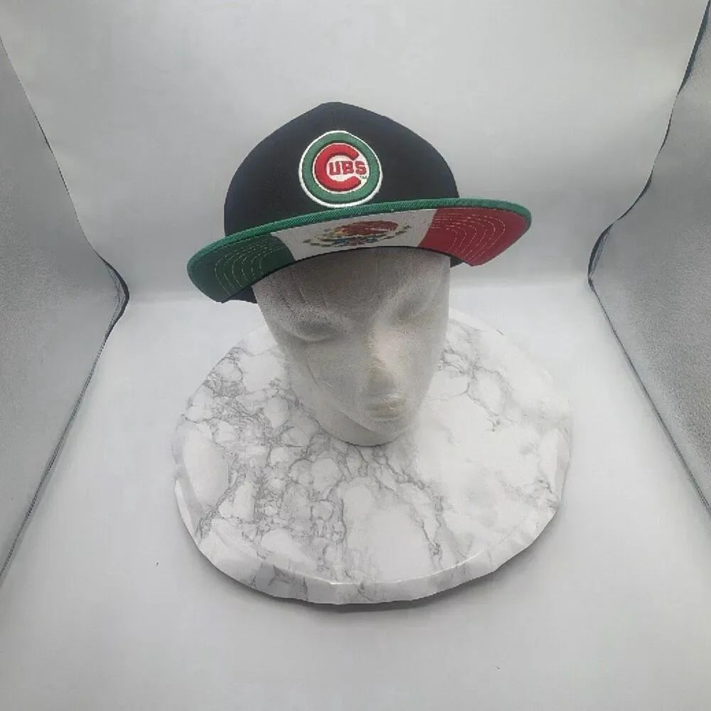 CUBS Mexican Flag Flat Brim SnapBack Hat